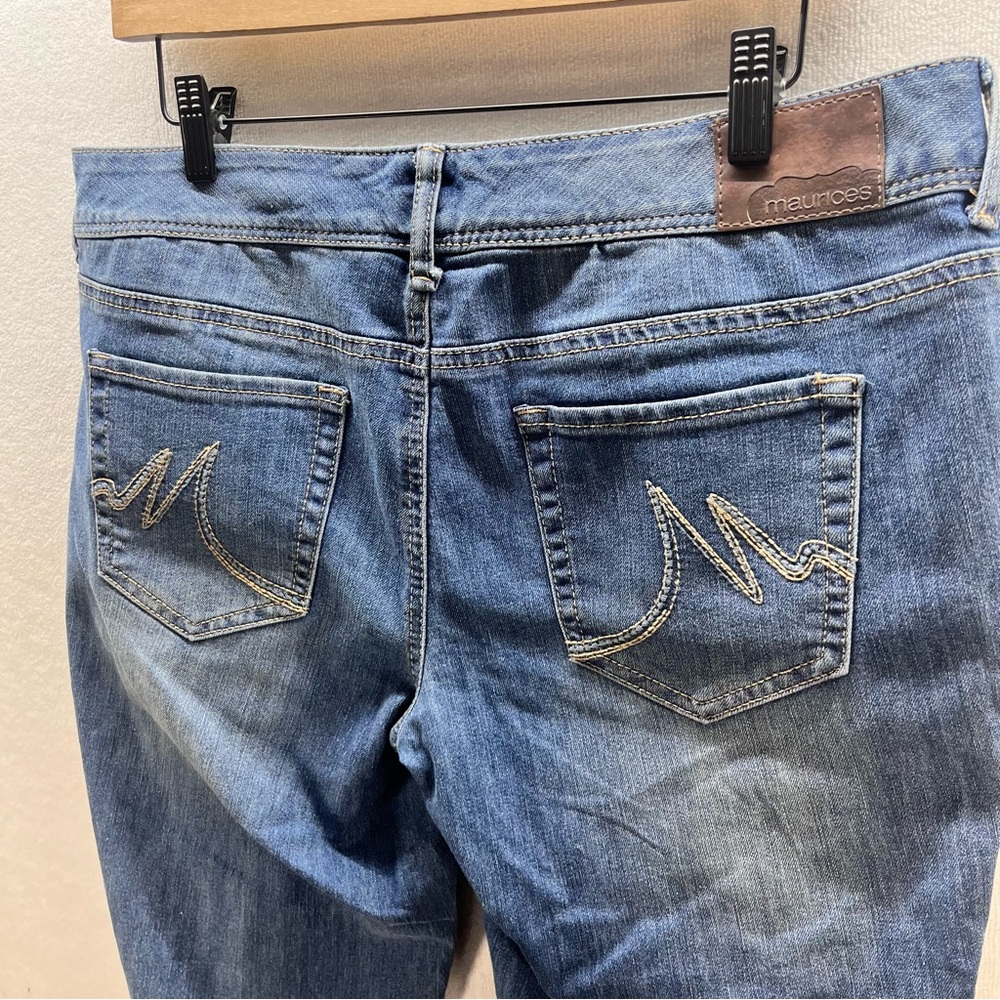 Maurices Mid Rise Straight Leg Jeans Womens 11/12 Short Stretch Denim 3060 - Picture 7 of 9